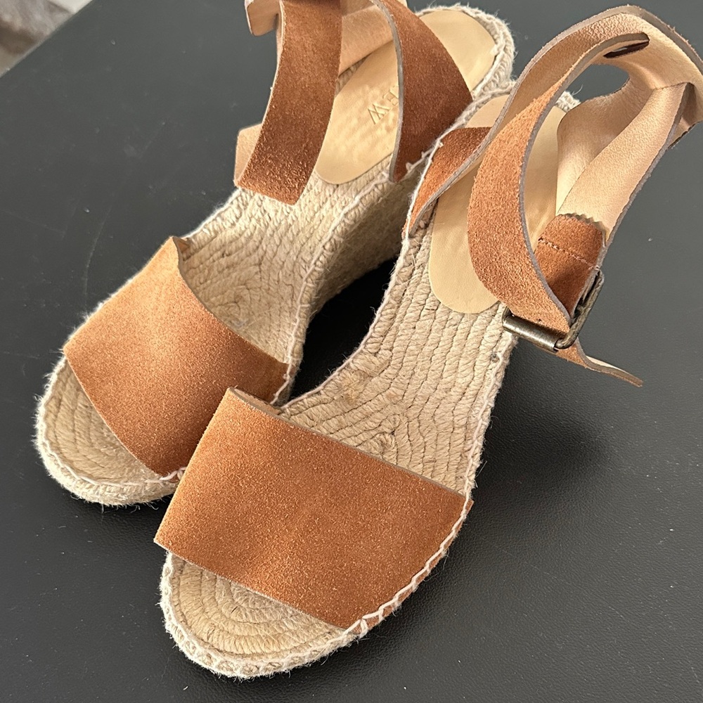 J.Crew Brown Suede Espadrille Sandals (Size 9)